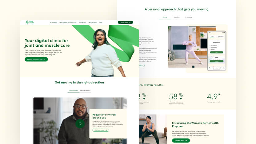 Hinge Health Top SaaS Health Tech Web Design