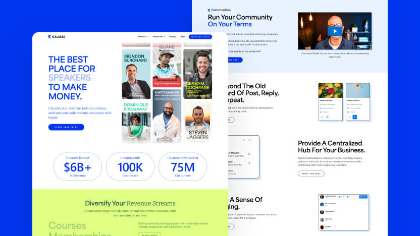 Kajabi Top SaaS Education Web Design