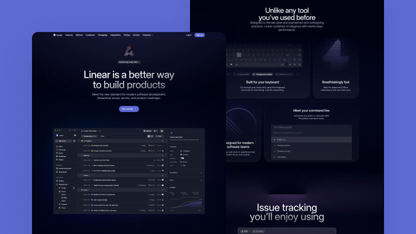 Linear Top SaaS Project Management Web Design