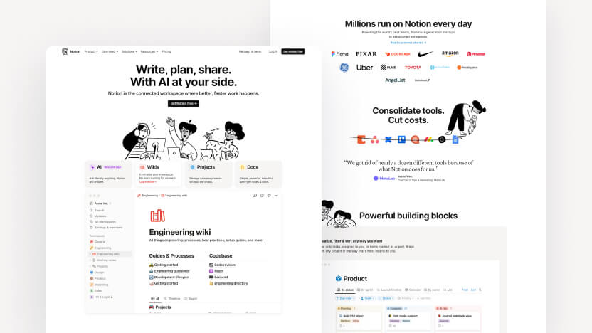 Notion Top SaaS Project Management Web Design