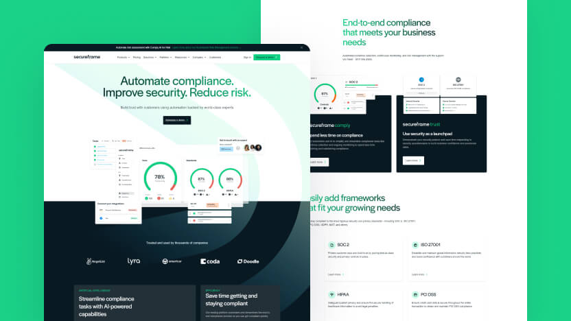SecureFrame Top SaaS Security Web Design