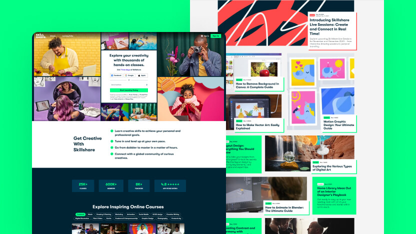 Skillshare Top SaaS Education Web Design