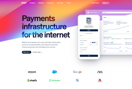 Stripe Top SaaS Financial Services Web Design