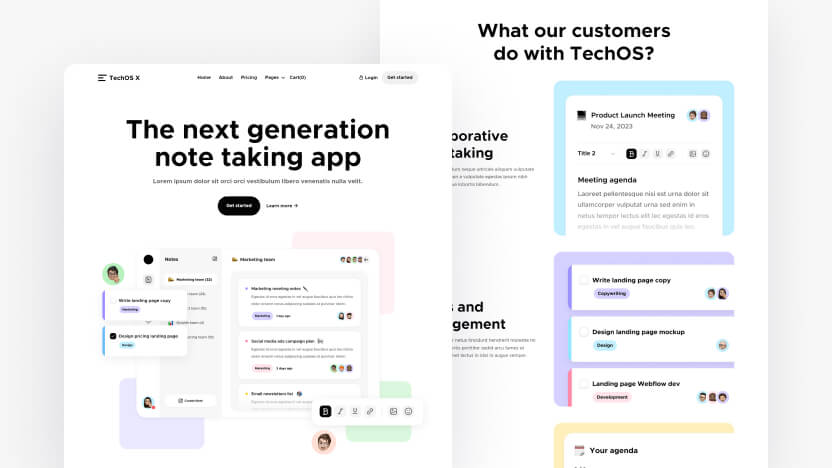 TechOS X Top SaaS Productivity  Web Design