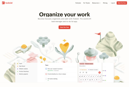 Todoist Top SaaS Productivity  Web Design