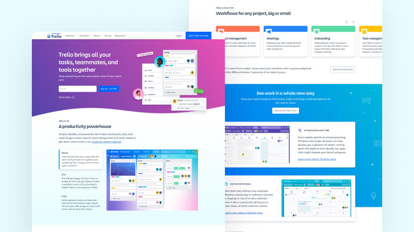 Trello Top SaaS Project Management Web Design