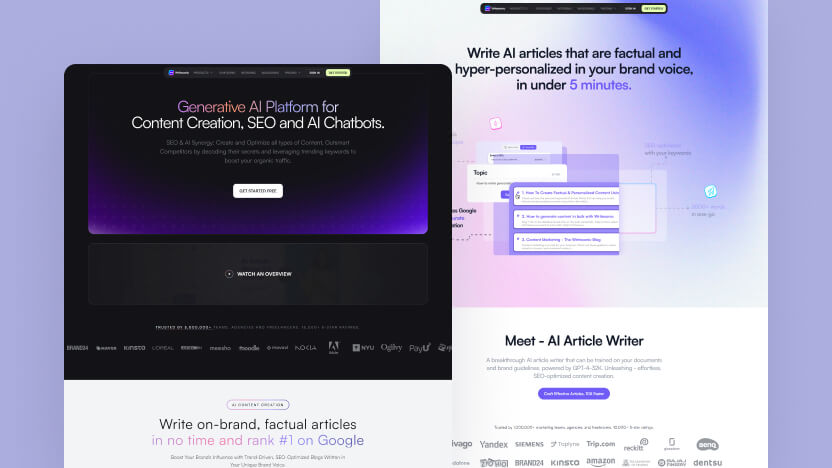 Writesonic Top SaaS Artificial Intelligence Web Design