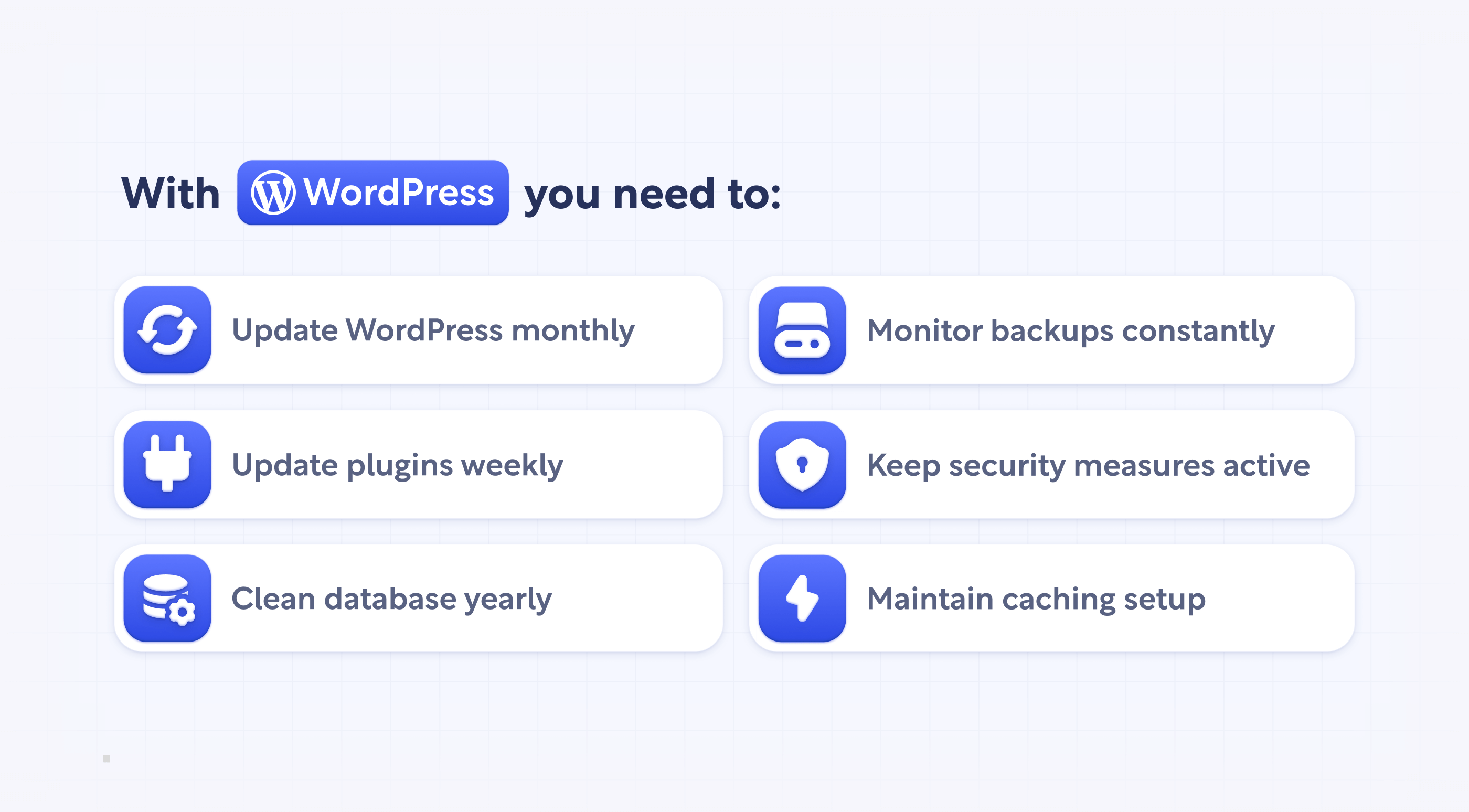 Maintenance required for WordPress CMS