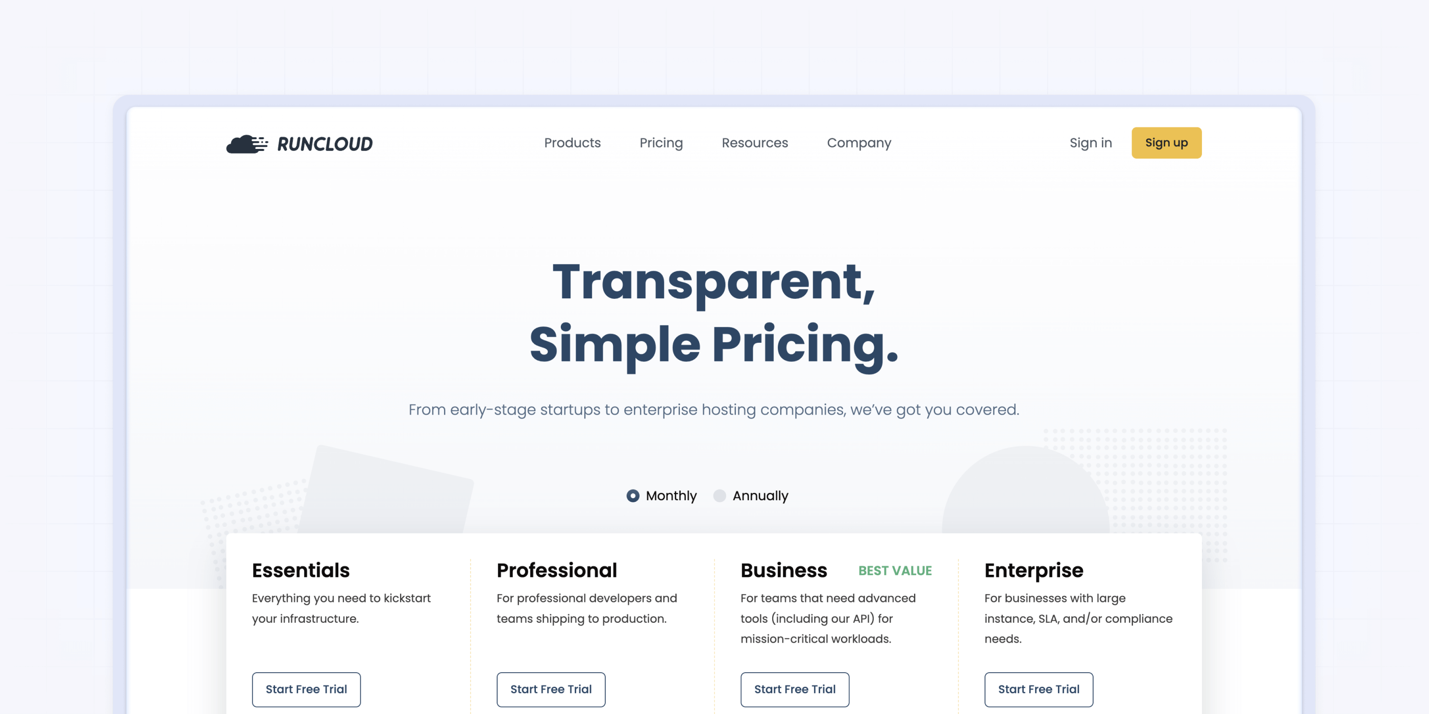 RunCloud server for WordPress pricing comparison