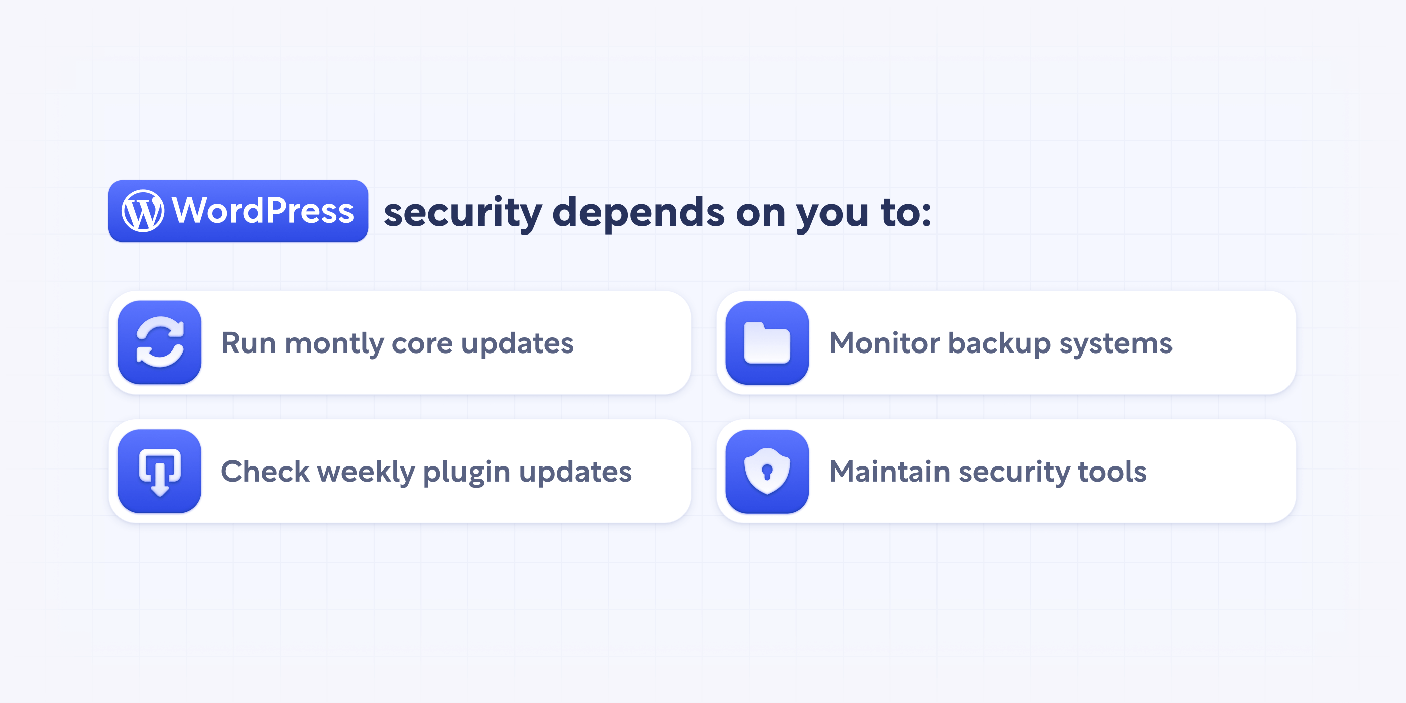Security measures required on WordPress CMS