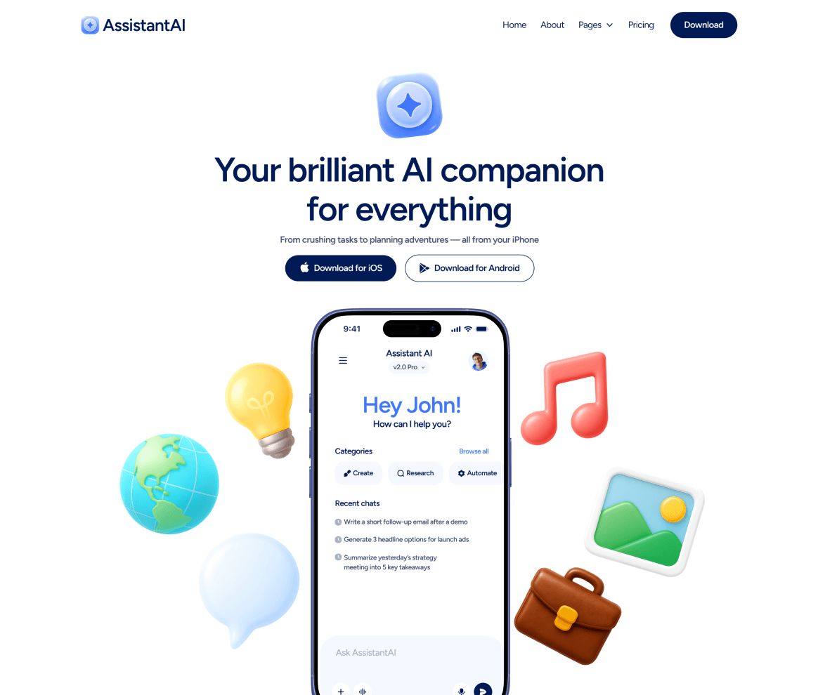 SmartAssistant Project SaaS Website Design Agency